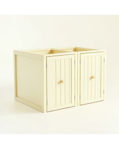 Willow Branch Empty Furniture-Style Litter Enclosure - Ivory (synthetic illustration; no displayed measurements)