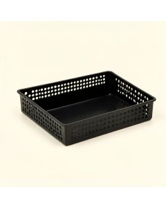 Reed Crest Empty Under-Desk Cable Tray - Black (synthetic illustration; no displayed measurements)