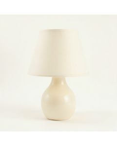 Reed Branch Table Lamp With A Plain Fabric Shade - Cream (synthetic illustration; no displayed measurements)