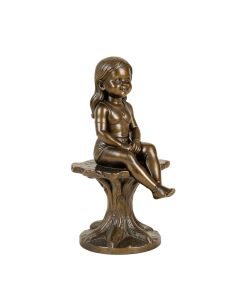 Zumalai Beautiful Young Girl Sitting On A Tree Statue