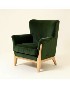 24 '' Wide Velvet Wingback Chair (synthetic illustration; no displayed measurements)