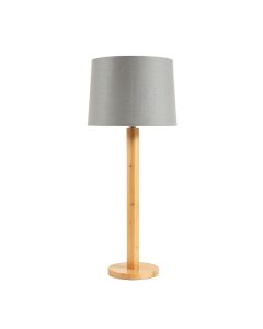 Maple Crossing Floor Lamp With A Plain Fabric Shade - Gray