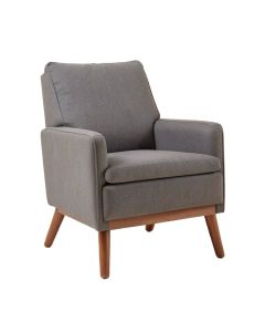 Modern Wing Back Accent Chair Roll Arm Living Room Cushion With Wooden Legs (synthetic illustration; no displayed measurements)
