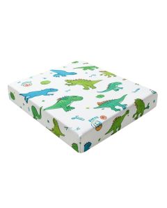 Blue And Green Mod Dinosaur Photo Op Fitted Crib Sheet