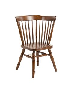 Metal Windsor Back Side Chair In Walnut
