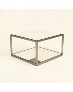 Rillie Modern Rectangular Metal And Mirror Coffee Table (synthetic illustration; no displayed measurements)