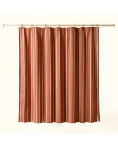 Moss Canyon Shower Curtain Hanging Flat From A Plain Rod - Terracotta (synthetic illustration; no displayed measurements)
