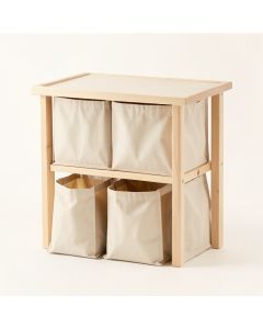 Vale Bridge Laundry Sorting Station With Plain Removable Bags - Beige (synthetic illustration; no displayed measurements)