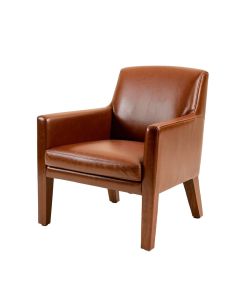 Mcbride Vinyl Upholstered Solid Wood Arm Chair (synthetic illustration; no displayed measurements)