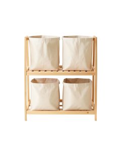 Fern Dale Laundry Sorting Station With Plain Removable Bags - Beige