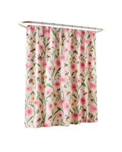 Bees In The Wildflowers Single Shower Curtain (synthetic illustration; no displayed measurements)