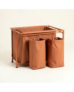 Cedar Bluff Laundry Sorting Station With Plain Removable Bags - Terracotta (synthetic illustration; no displayed measurements)