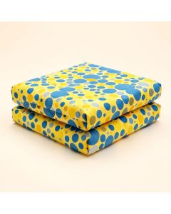 Aqua Circles Inner Dots 60S 70S Inspired Horizontal Artwork Duvet Cover Set (synthetic illustration; no displayed measurements)