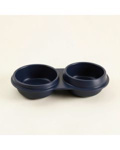 Hill Bluff Pet Feeding Stand With Two Plain Empty Bowls - Navy (synthetic illustration; no displayed measurements)