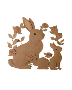 Creagh Floral Roses Forest Animal Rabbit Fox Deer Owl 6-Piece Set Paper Print