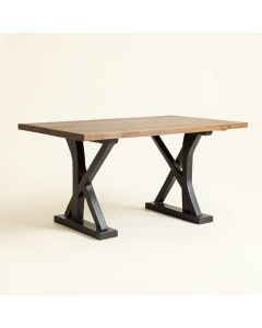 Iron Trestle Dining Table (synthetic illustration; no displayed measurements)