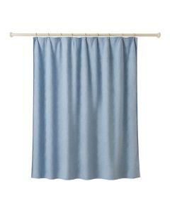 Ash Bluff Shower Curtain Hanging Flat From A Plain Rod - Blue (synthetic illustration; no displayed measurements)