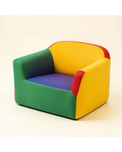Primary Library Kids Foam Sofa (synthetic illustration; no displayed measurements)