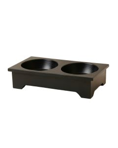 Elm Brook Pet Feeding Stand With Two Plain Empty Bowls - Black