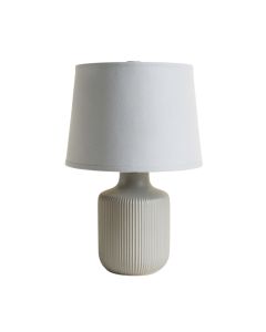 Aspen Bridge Table Lamp With A Plain Fabric Shade - Gray