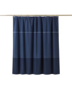 Birch Brook Shower Curtain Hanging Flat From A Plain Rod - Navy (synthetic illustration; no displayed measurements)