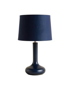 Dawn Crest Table Lamp With A Plain Fabric Shade - Navy