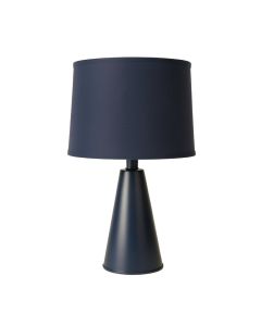 Sage Arc Table Lamp With A Plain Fabric Shade - Navy (synthetic illustration; no displayed measurements)