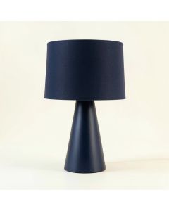 Dune Brook Table Lamp With A Plain Fabric Shade - Navy (synthetic illustration; no displayed measurements)