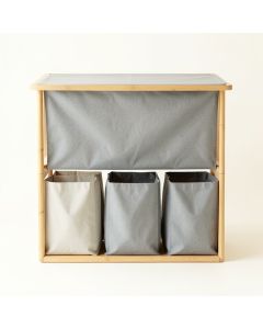 Dune Bend Laundry Sorting Station With Plain Removable Bags - Gray (synthetic illustration; no displayed measurements)