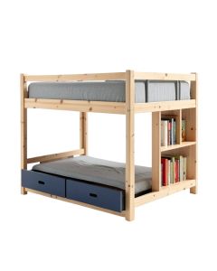 Amelia Twin Loft Bed With Drawers And Bookcase
