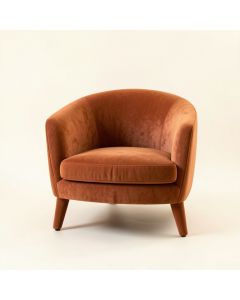 Dawn Edge Upholstered Armchair - Terracotta (synthetic illustration; no displayed measurements)