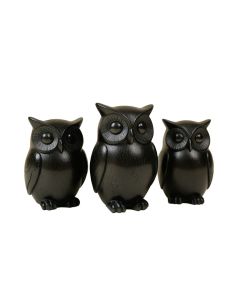 3 Piece Angolemi Wooden Owl Family Set (synthetic illustration; no displayed measurements)
