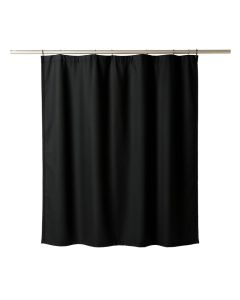 Heath Crest Shower Curtain Hanging Flat From A Plain Rod - Black (synthetic illustration; no displayed measurements)