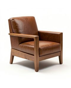 Fifth Ave 32 '' Wide Top Grain Leather Armchair (synthetic illustration; no displayed measurements)