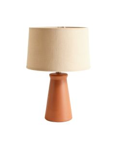 Flint Bluff Table Lamp With A Plain Fabric Shade - Terracotta