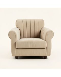 Meadow Bridge Upholstered Armchair - Beige (synthetic illustration; no displayed measurements)