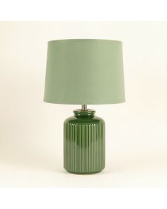 Cove Crossing Table Lamp With A Plain Fabric Shade - Green (synthetic illustration; no displayed measurements)