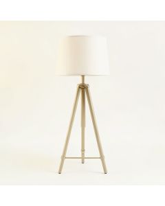Sage Brook Floor Lamp With A Plain Fabric Shade - Ivory (synthetic illustration; no displayed measurements)