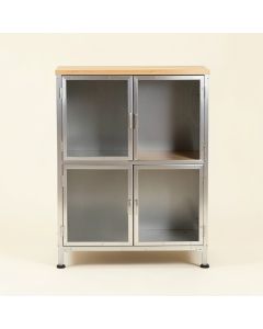 Industrial Wood And Metal Bookcase With Dovetail English Front , Silver (synthetic illustration; no displayed measurements)