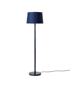Clay Arc Floor Lamp With A Plain Fabric Shade