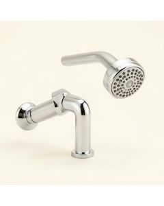 756 Exposed Two Valve Shower With Lever Handles And Shower Head In Chrome (synthetic illustration; no displayed measurements)