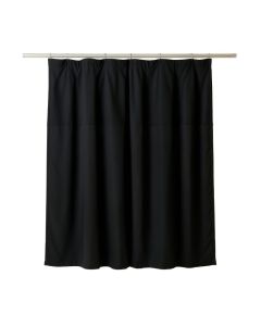 Juniper Bluff Shower Curtain Hanging Flat From A Plain Rod - Black (synthetic illustration; no displayed measurements)