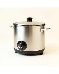 Elite By Maxi-Matic 8.5-Qt . Platinum Stainless Steel Slow Cooker (synthetic illustration; no displayed measurements)