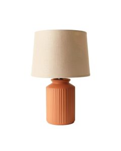 Linden Bridge Table Lamp With A Plain Fabric Shade - Terracotta