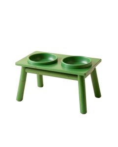Hazel Dale Pet Feeding Stand With Two Plain Empty Bowls - Green (synthetic illustration; no displayed measurements)