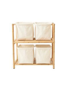 Dawn Crossing Laundry Sorting Station With Plain Removable Bags - Ivory