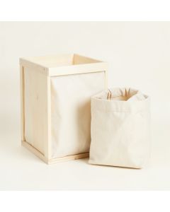 Oak Crossing Laundry Sorting Station With Plain Removable Bags - Ivory (synthetic illustration; no displayed measurements)