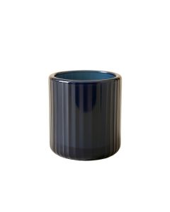 Sage Branch Empty Candle Holder - Navy (synthetic illustration; no displayed measurements)