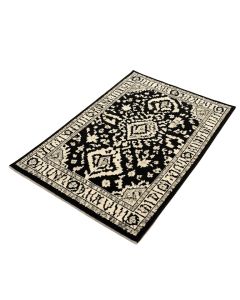 Burford Bohemian Ikat Black / Ivory Area Rug (synthetic illustration; no displayed measurements)