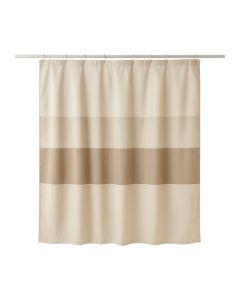Clay Branch Shower Curtain Hanging Flat From A Plain Rod - Beige (synthetic illustration; no displayed measurements)